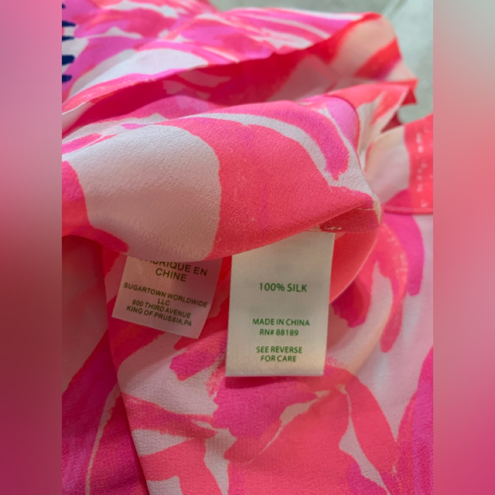 Lilly Pulitzer Amelia 100% Silk  Women's Top - Picture 15 of 15